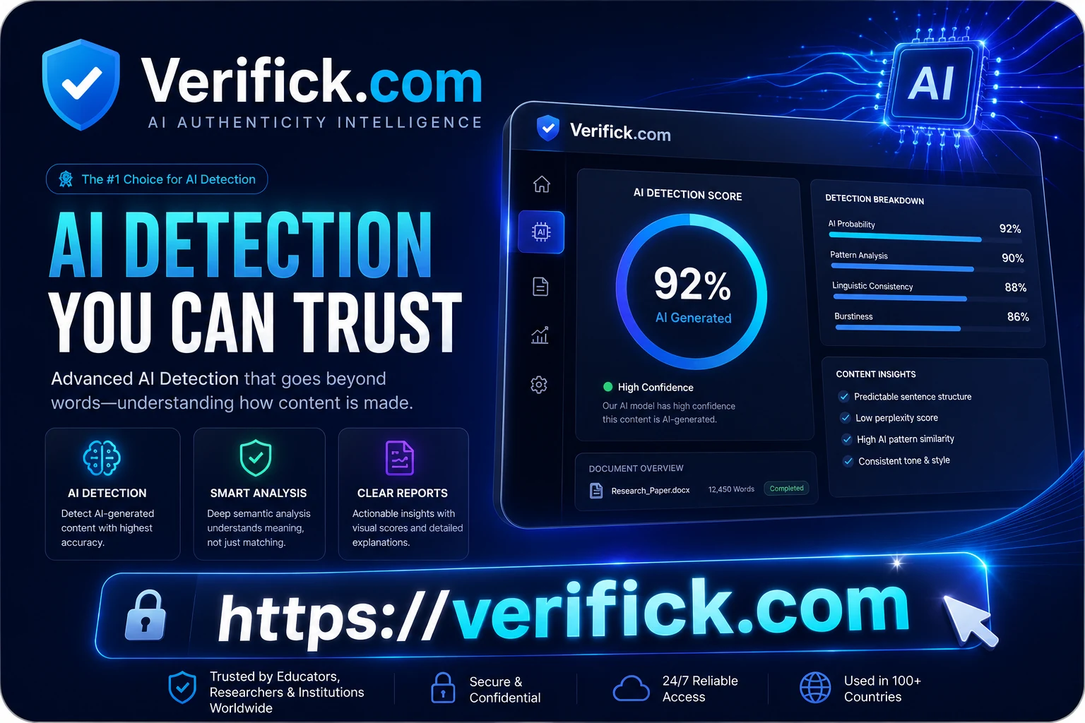 Verifick.com — AI-content detection dashboard by Theorex Consulting